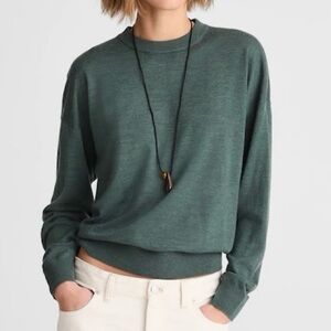 NWT Madewell Drop-Shoulder Sweater in Merino Wool in Heather Dark Moss